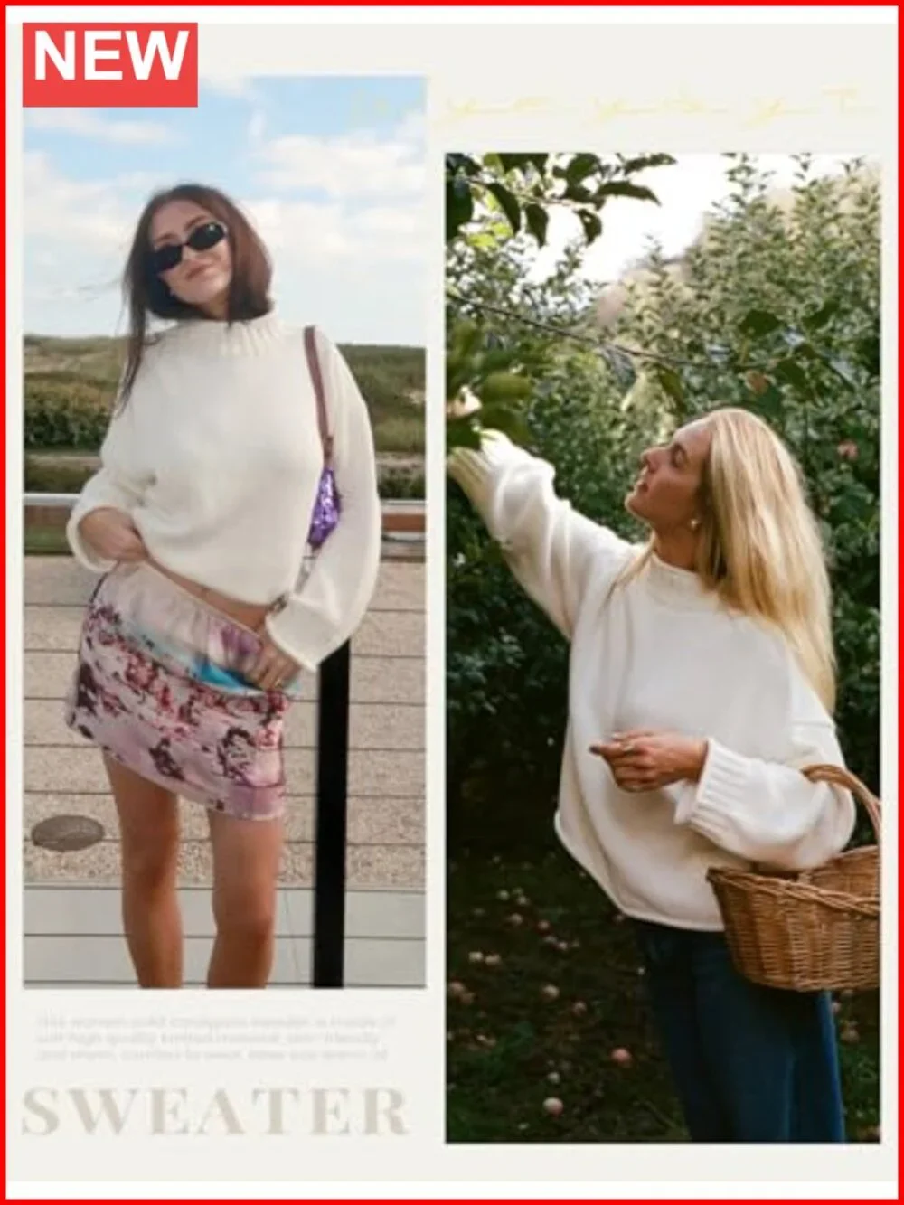 Oversized Rollneck Chunky Cable Knit Sweater Pullover